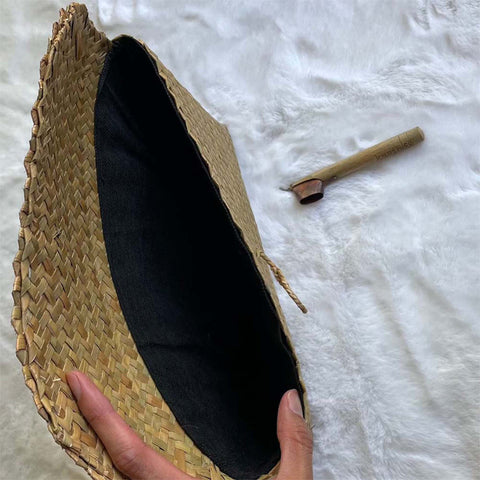 Handwoven Braided Flap Pouch with Tie Closure