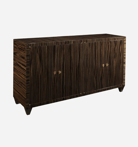 Ebony Contemporary Zebra Pattern Sideboard Cabinet