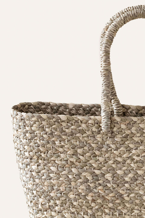 Casual Handmade Braided Raffia Tote with Open Top