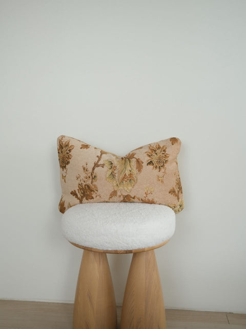 Powered by People Artful Traditionalist Vintage Floral Embroidery Lumbar Pillow - 12 x 20