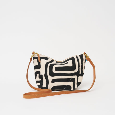 Abstract Graphic Convertible Pouch with Zip Top