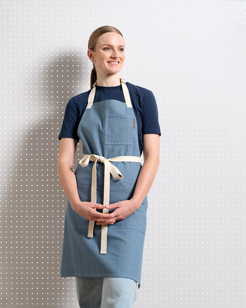 Bib Apron with Adjustable Deep Patch Pockets