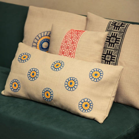 Artful Traditionalist Bohemian Embroidery Rectangle Pillow Cover