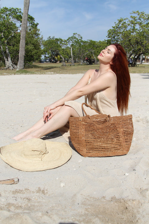 Beach Solid Open Top Tote