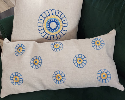 Artful Traditionalist Bohemian Embroidery Rectangle Pillow Cover