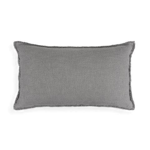 Monochromatic Bohemian Textured Pillow Cover with Fringe