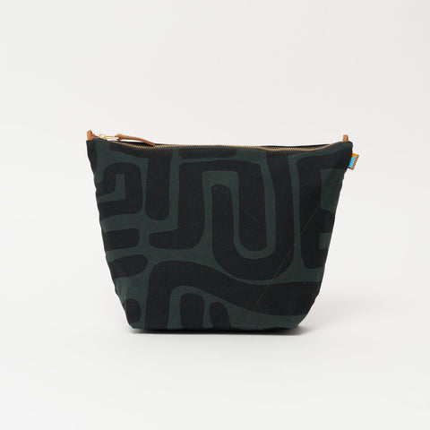 Abstract Graphic Zip Top Pouch with Flat Bottom