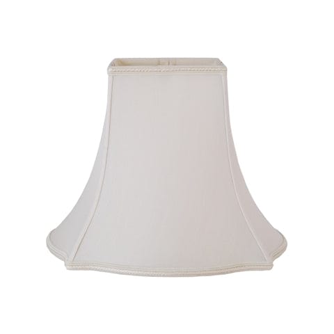 Fancy Bottom Bell Square (Braided Trim) 100% Pongee Silk Lamp Shade - Egg Shell