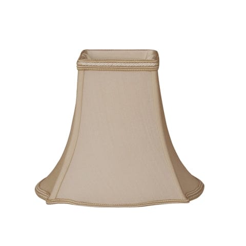 Fancy Bottom Bell Square (Braided Trim) 100% Pongee Silk Lamp Shade - Sand