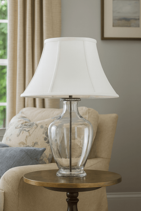 Fancy Oval Supreme Satin Lamp Shade - Off White