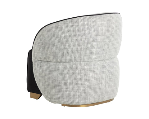 Timeless Minimalist Modern Barrel Lounge Chair with Contrast Trim