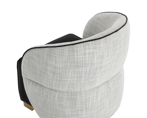 Timeless Minimalist Modern Barrel Lounge Chair with Contrast Trim