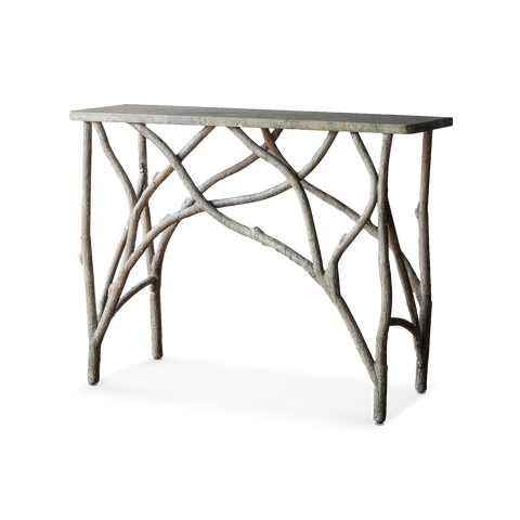 Trobiano Studios Outdoor Living & Garden Aged Freeform Console in Rustic Style - 16 W