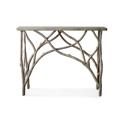 Trobiano Studios Outdoor Living & Garden Aged Freeform Console in Rustic Style - 16 W