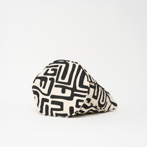 Geometric Heart Hand Screen Printed Bucket Bag with Drawstring