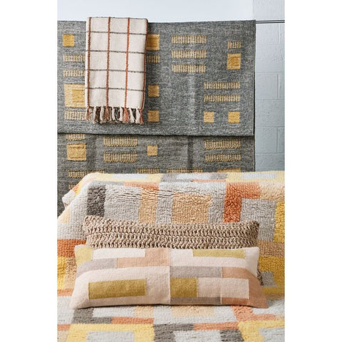 Artful Traditionalist Handwoven Graphic Lumbar Throw Pillow