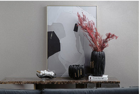 Decorating Essentials Asymmetrical Matte Bowl Vase with Gilding