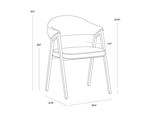 Timeless Minimalist Upholstered Dining Armchair with Barrel Back