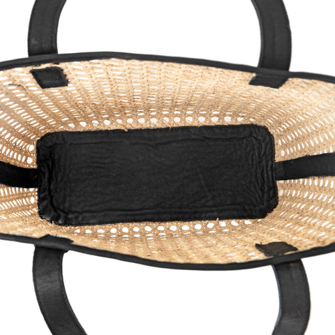 Beach Handmade Geometric Leather Trim Tote