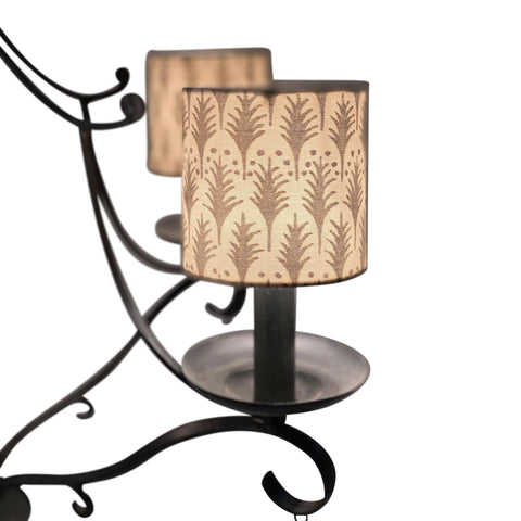 Fortuny Piumette in Ivory & Gold 4” Chandelier Shades