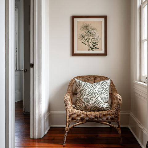 Frond Throw Pillow in Alpine
