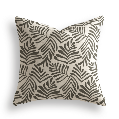 Frond Throw Pillow in Crow