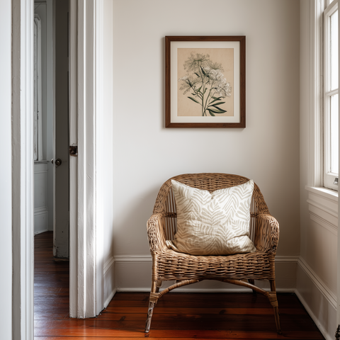 Frond Throw Pillow in Truffle