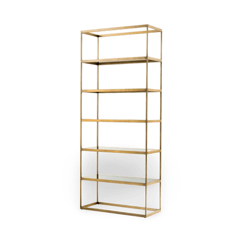 Omega Standard Bookshelf in Brushed Gold Contemporary Design