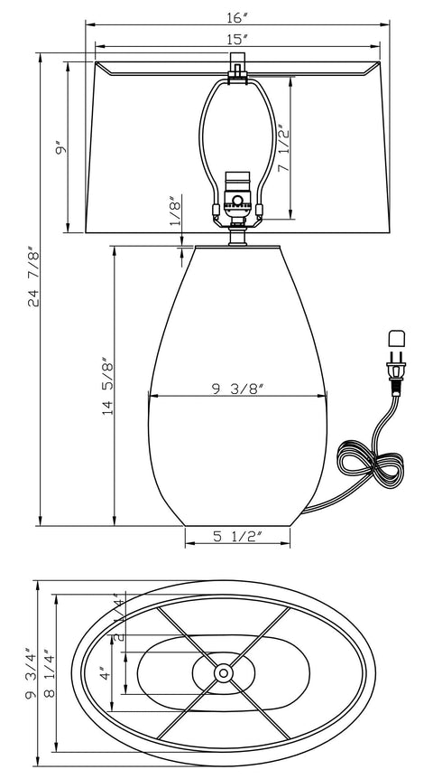 Gable Accent Contemporary Drum Table Lamp