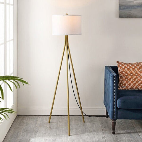 Galilea Modern Tripod Floor Lamp in Gold