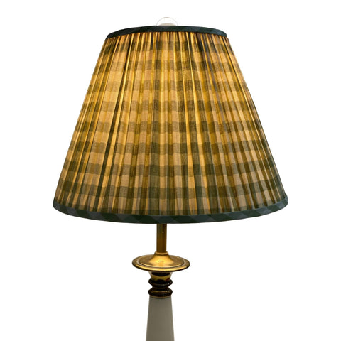 Gathered Com Linen Empire - Green Check