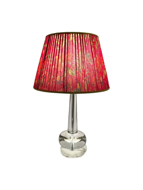 Gathered Magenta Floral Sari - Contrasting Trim