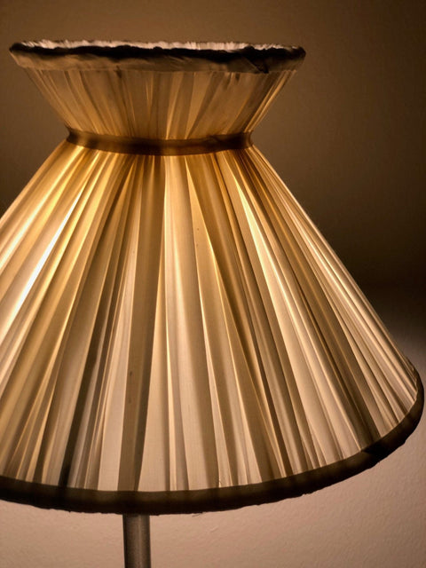 Gathered Silk Snow Corset Lamp Shade - Candle Clip