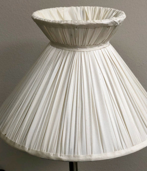 Gathered Silk Snow Corset Lamp Shade - Candle Clip