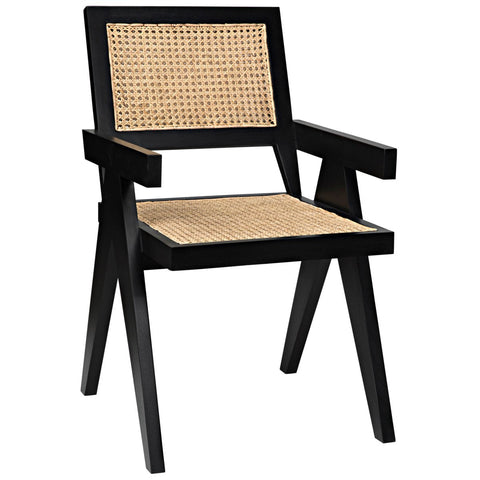 Timeless Minimalist Mid Century High Back Woven Armchair