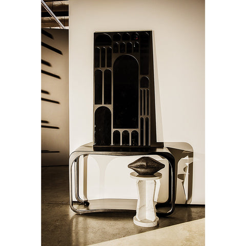 Noir Timeless Minimalist Curved Entryway Console