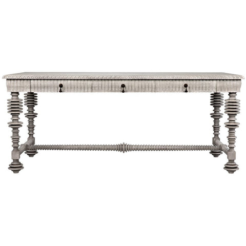 Artful Traditionalist Desk with Fluted Spool Turned Legs