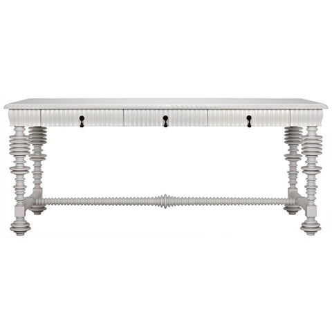 Artful Traditionalist Fluted Rectangle Desk with Block Frame