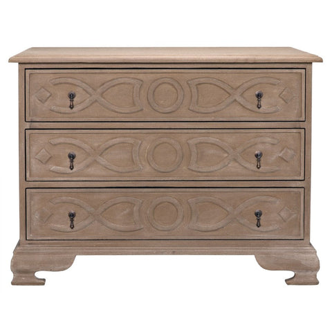Rustic Geometric Drawer Chest with Knob Handles Standard Dresser