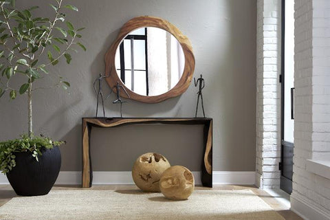 Organic Rustic Asymmetrical Wall Mirror for Entryway