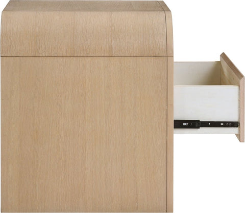 Meridian Furniture Inc. Giada Timeless Minimalist Curved Contemporary Nightstand - 26 W