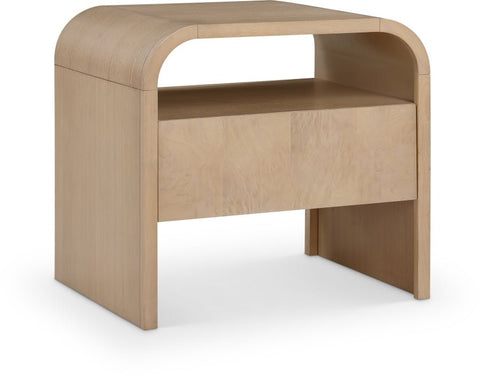 Meridian Furniture Inc. Giada Timeless Minimalist Curved Contemporary Nightstand - 26 W