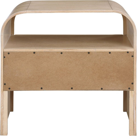 Meridian Furniture Inc. Giada Timeless Minimalist Curved Contemporary Nightstand - 26 W