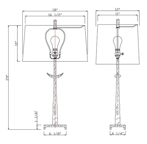 Gianna Column Handcrafted Eclectic Table Lamp