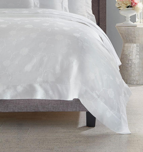 Traditional Floral Egyptian Cotton Duvet Cover with Hemstitching