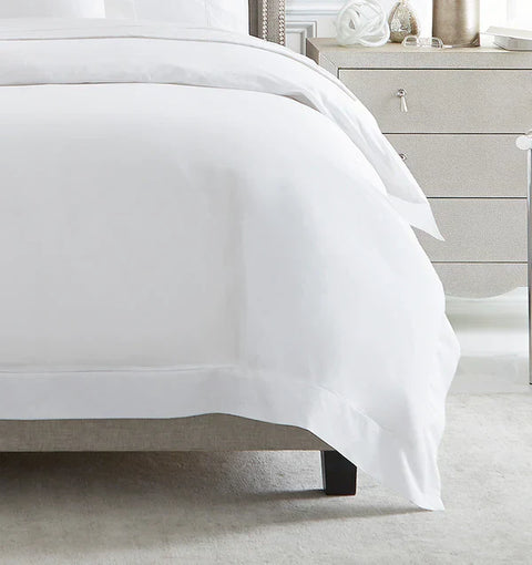Minimalist Solid Egyptian Cotton Duvet Cover with Hemstitching