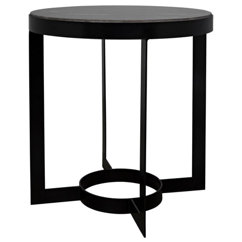 Parker Modern Round Center Table with Block Frame Accent Table
