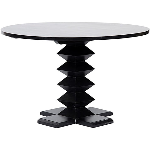 Noir Tulip Modern Round Dining Table with Drum Base - 48 W