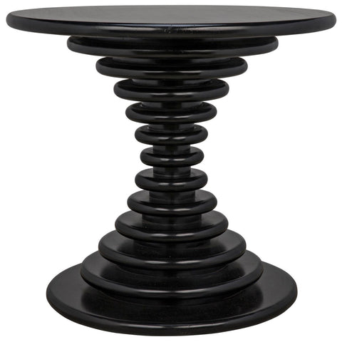 Modern Drum Center Table with Round Solid Accent Table Style