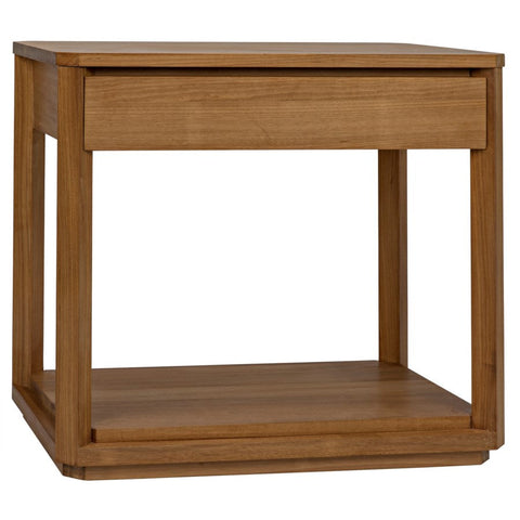 Modern Minimalist Rectangle Accent Table with Block Frame